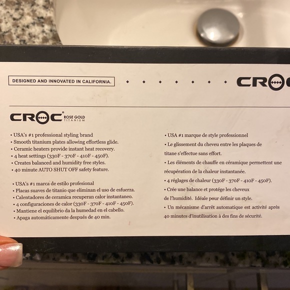 CROC Rose Gold Titanium Played Flat Iron/Curler - Picture 8 of 9